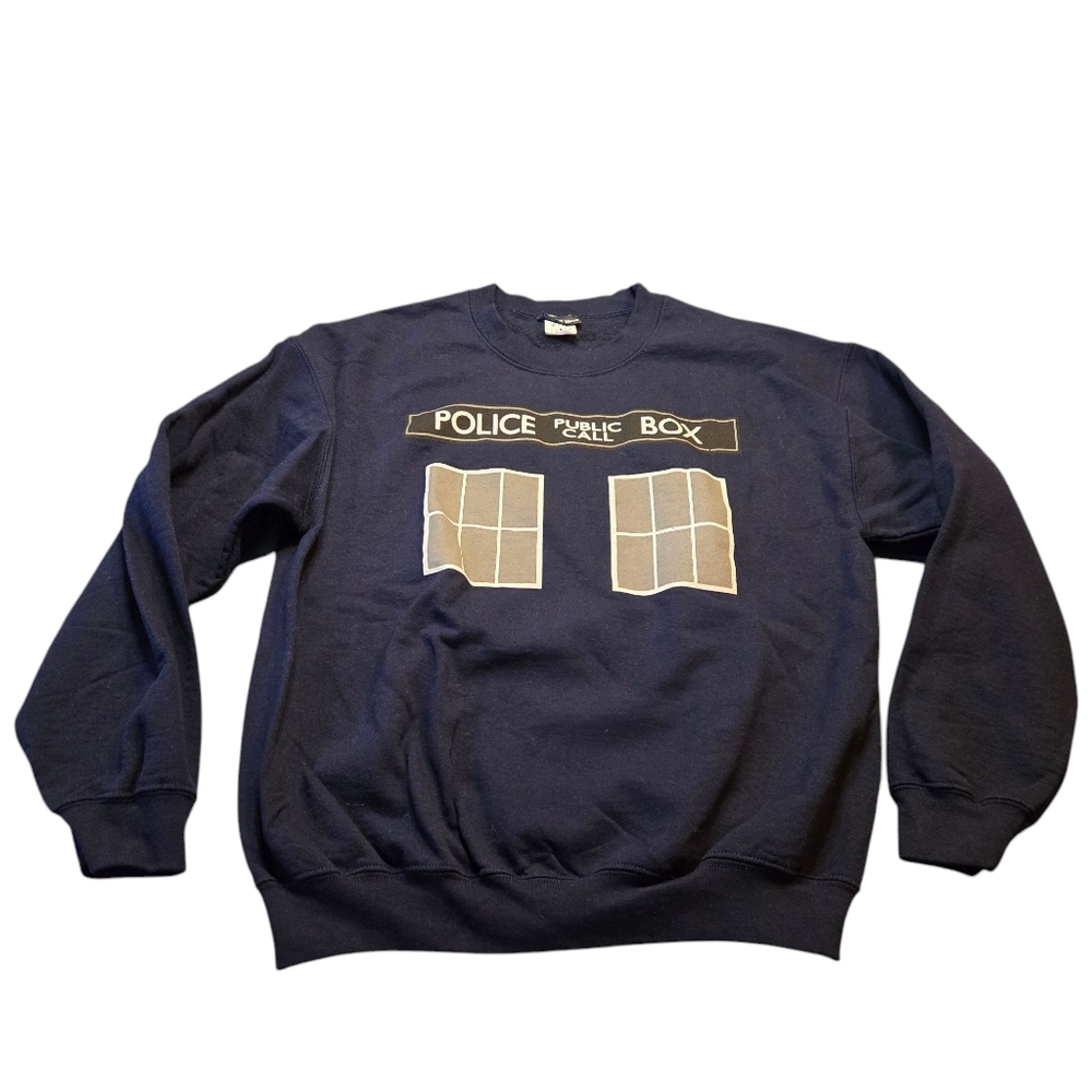 Dr. Who Tardis Navy Blue Sweatshirt Size L G36